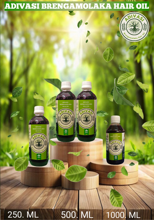 ADIVASI BRENGAMOLAKA HAIR OIL 100% BENEFIT  250.ML. 500.ML. 1000.ML🌿🌿